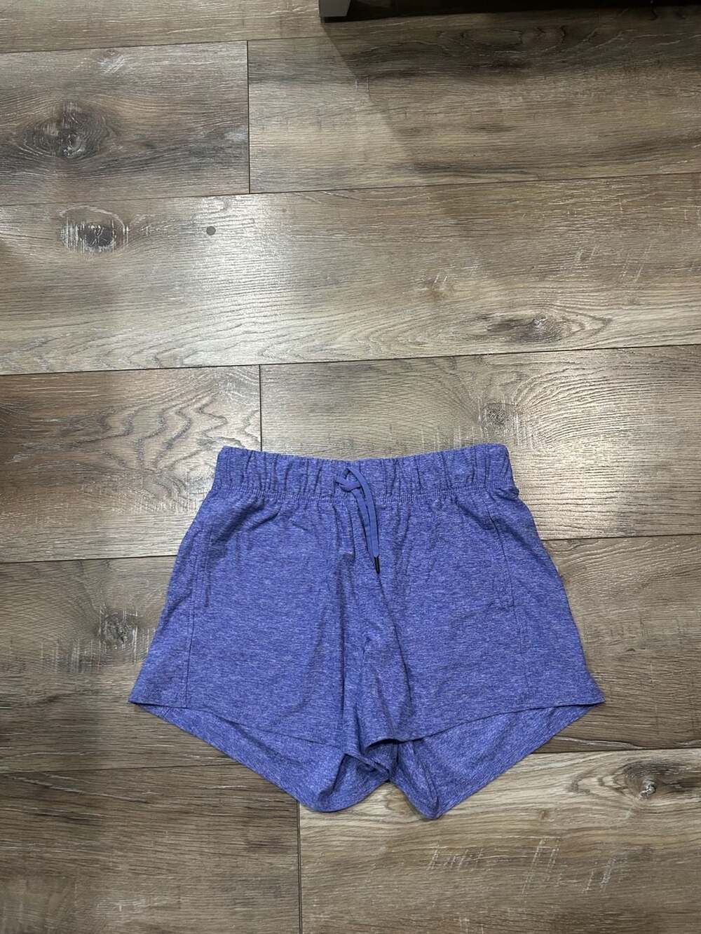 Athletic Works Women's Purple Melange Drawstring Athletic Gym Shorts